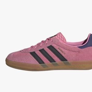 Adidas Women's Pink and Black Gazelle Sneakers